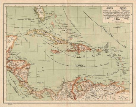 1893 Ottoman-Turkish Map of the West Indies