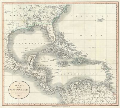 1803 Cary Map of Florida, Central America, the Bahamas, and the West Indies