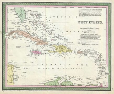 1854 Mitchell Map of the West Indies (Cuba, Hispaniola, Porto Rico)