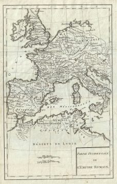 1770 Delisle de Sales Map of the Western Roman Empire (Includes Italy)
