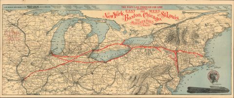 1897 Wynkoop Map of West Shore Railroad: New York, Boston, Chicago, St. Louis