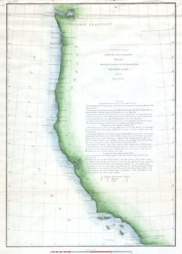 1853 U.S.C.S. Map of the Western Coast of the United States