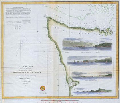 1853 U.S.C.S. Map or Chart of Northwestern Washington State ( Vancouver Island )