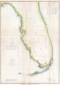 1852 U.S. Coast Survey Map of Florida