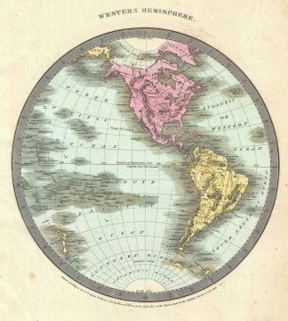 1833 Burr Map of the Western Hemisphere