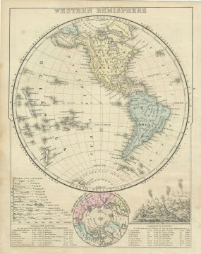 1868 Mitchell Map of the Western Hemisphere