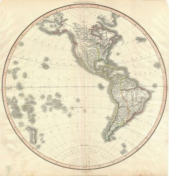 1812 Pinkerton Map of the Western Hemisphere (North America and South America)