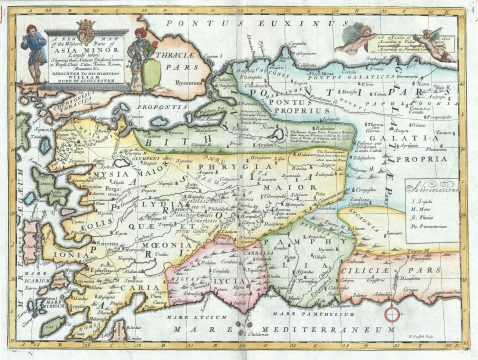 1712 Wells Map of Asia Minor (Turkey)