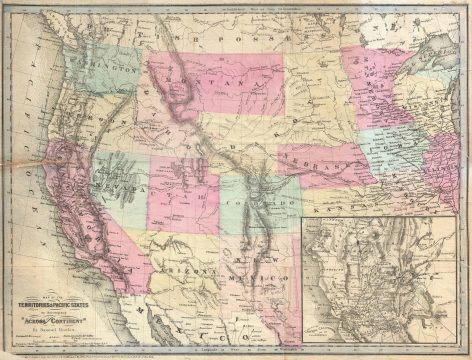 1865 Goldthwait Map of the Western United States