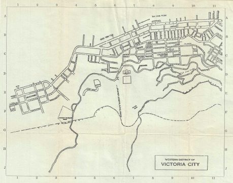 1920s Information Bureau Map of the Western District of Victoria City, Hong Kong