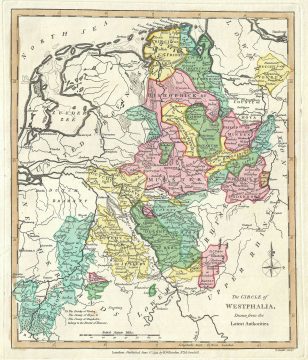 1793 Wilkinson Map of Westphalia, Germany