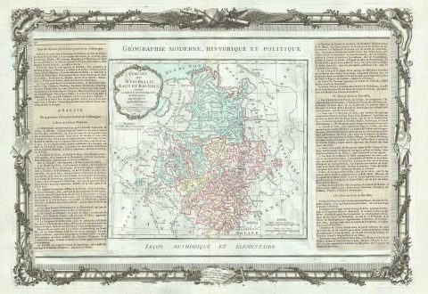 1786 Desnos and de la Tour Map of Upper Rhine, Lower Rhine, Westphalia, Germany