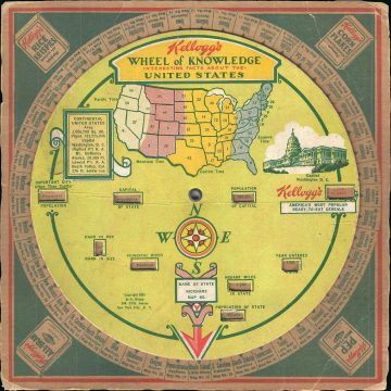 1931 Kellogg's Wheel of Knowledge about the United States