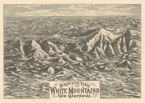 1880 Turner Bird's Eye View of the White Mountains, New Hampshire