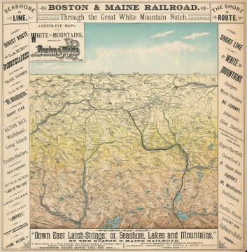 1887 Boston and Maine Railroad Bird's Eye View of the White Mountains