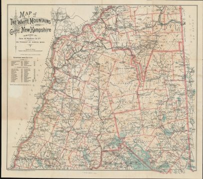 1893 Walker Tourist Map of the White Mountains and Central New Hampshire