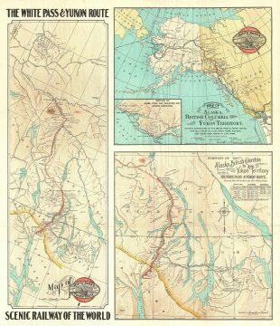 1919 Poole Klondike Gold Rush Map of the White Pass and Yukon Railroad (Alaska, Yukon Territory)