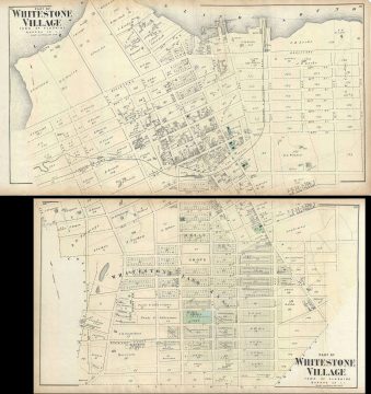 1873 Beers Map of Whitestone Village, Queens, New York City (Set of 2 maps)