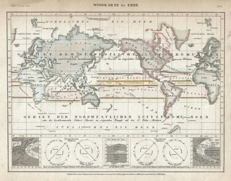 1852 Meyer Map or Chart of the Winds