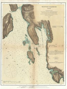 1867 U.S. Coast Survey Map or Chart of Winter Harbor, Maine