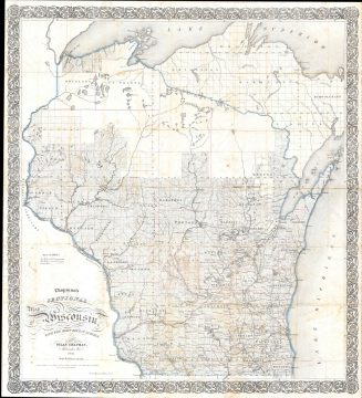 1856 Chapman Pocket Map of Wisconsin