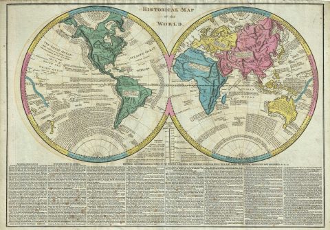 1813 Juigne Historical Map of the World