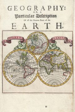1701 Moll Map of the World in Hemispheres