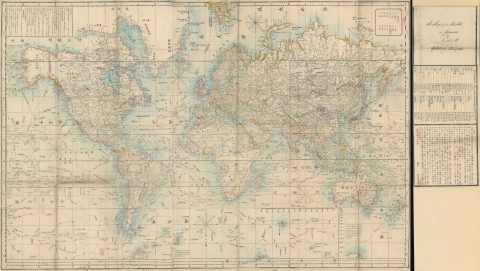 1862 Schnell and Takeda Map of the World (in Japanese)