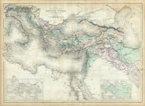 1851 Black Map of Ancient World and the Empire of Alexander