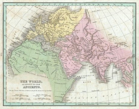 1835 Bradford Map of the Ancient World (Europe, Asia, Africa)