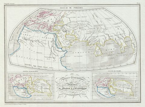 1843 Malte-Brun Map of the World of Ptolemy, Strabo, and Eratosthenes