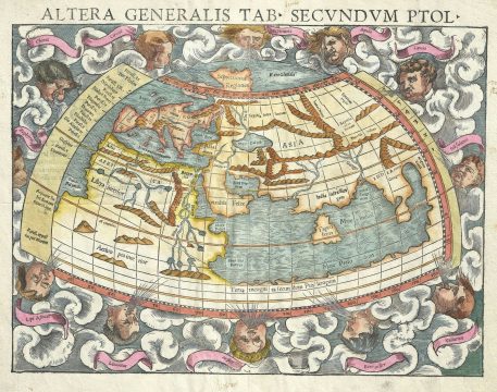 1550 Munster Map of the World According to Ptolemy