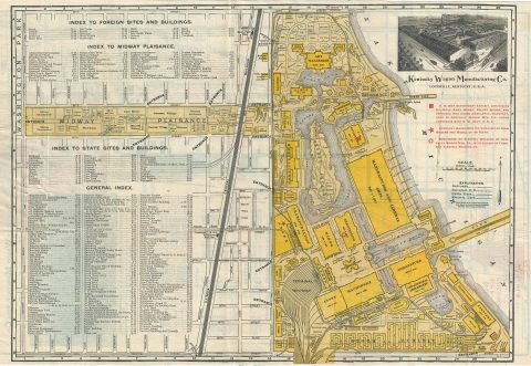 1893 Rand McNally Map of the Chicago World's Fair or Columbian Exposition