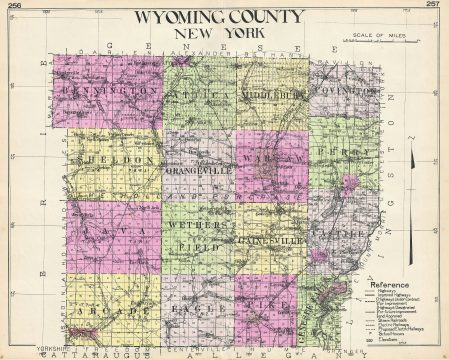 1912 Century Map of Wyoming County, New York
