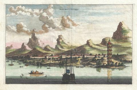 1670 Van Der Aa Map or View of Suzhou, China