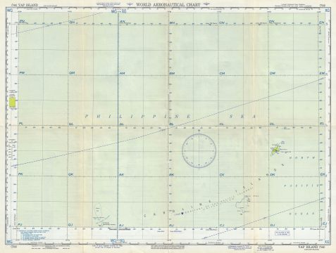 1957 U.S. Air Force Aeronautical Map of Yap Island, Caroline Islands, Pacific