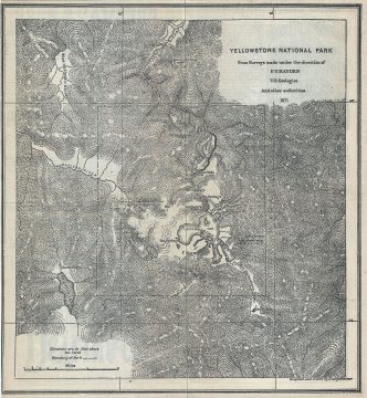 1871 Crofutt Map of the Yellowstone National Park