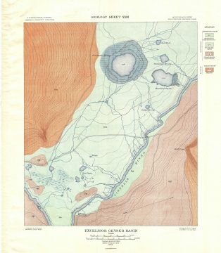 1904 USGS Geologic Map of Excelsior Geyser Basin, Yellowstone National Park
