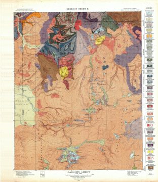 1904 USGS Geologic Map of Gallatin, Yellowstone National Park