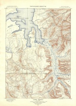 1904 USGS Topographic Map of Yellowstone Lake, Yellowstone National Park