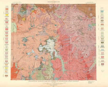 1904 U.S. Geological Survey Geologic Map of Yellowstone National Park, Wyoming