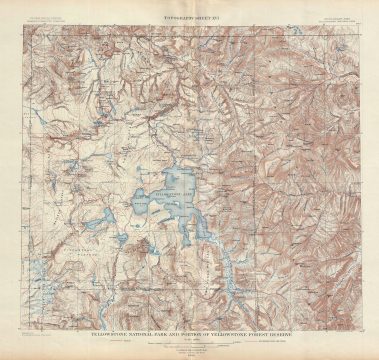 1904 USGS Topographic Map of Yellowstone National Park