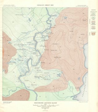 1904 USGS Geologic Map of Shoshone Geyser Basin, Yellowstone National Park