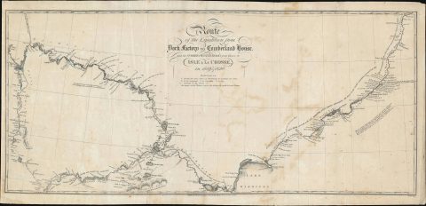 1823 Franklin Map of Manitoba and Saskatchewan, Canada