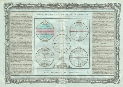 1786 Desnos and de la Tour Map or Chart of the Earth's Geography
