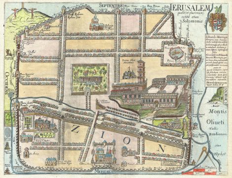 1650 Fuller Map of Jerusalem ( Israel, Palestine, Holy Land)