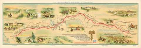 1951 Jackson Pictorial Map of the Pony Express Route